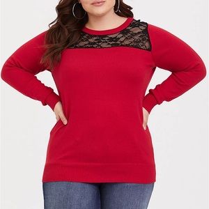 Torrid sweater with lace